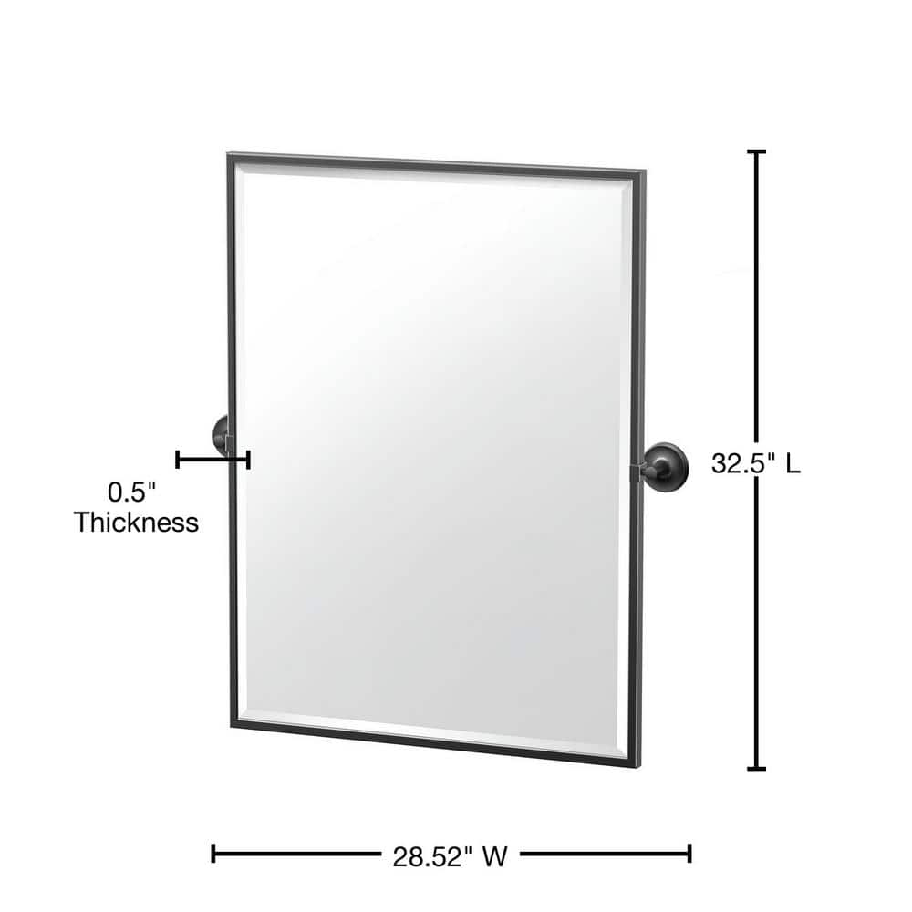 Elegant Matte Black Metal Framed Rectangular Wall Mirror
