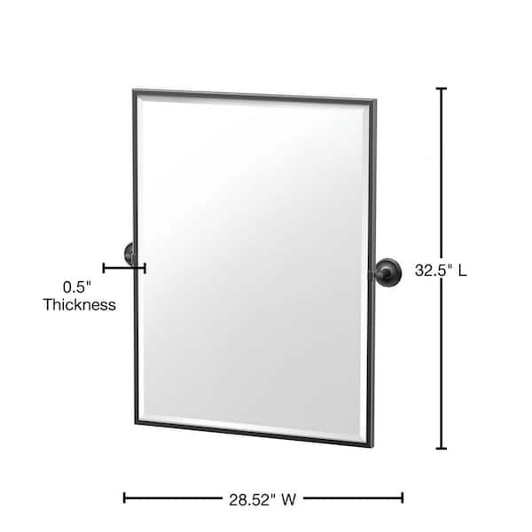 23 in. W x 33 in. H (S2) Framed Rectangular Deluxe Glass Bathroom Vanity Mirror in Matte Black 23 in. W x 33 in. H (S2) Framed Rectangular Deluxe Glass Bathroom Vanity Mirror in Matte Black
