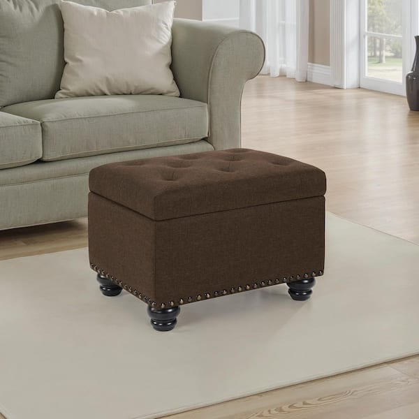 Designs4Comfort 5th Avenue Medium Brown Fabric Storage Ottoman