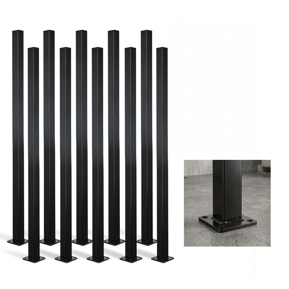 2in. x 2in. x 4ft. Black Steel Fencing Border Post with Base Plate and Cap (10-Pack) price history on PriceWatchPro