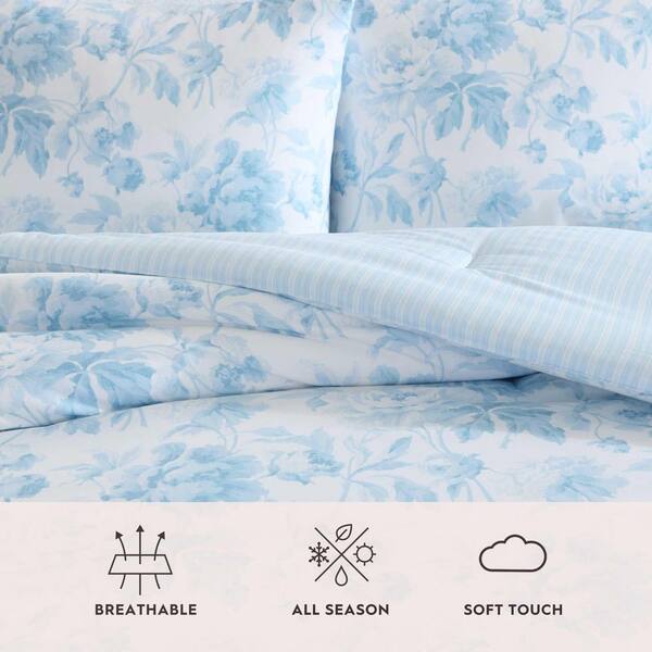Laura Ashley Anja Textured Toile 6-Piece Chambray Blue/White
