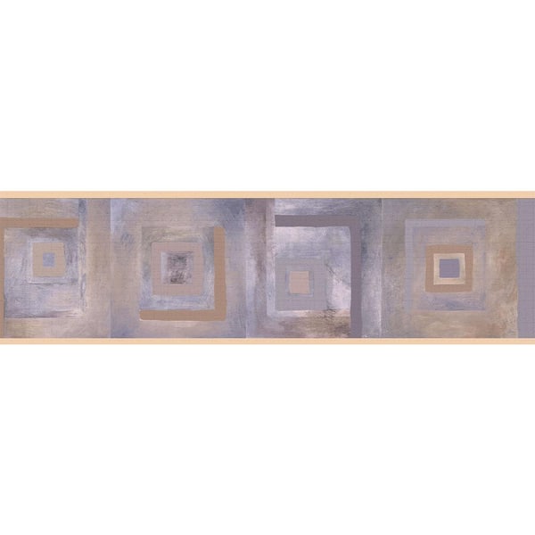 Dundee Deco Falkirk Dandy Sepia, Mauve, Tawny Square Shapes Geometric Peel and Stick Wallpaper Border
