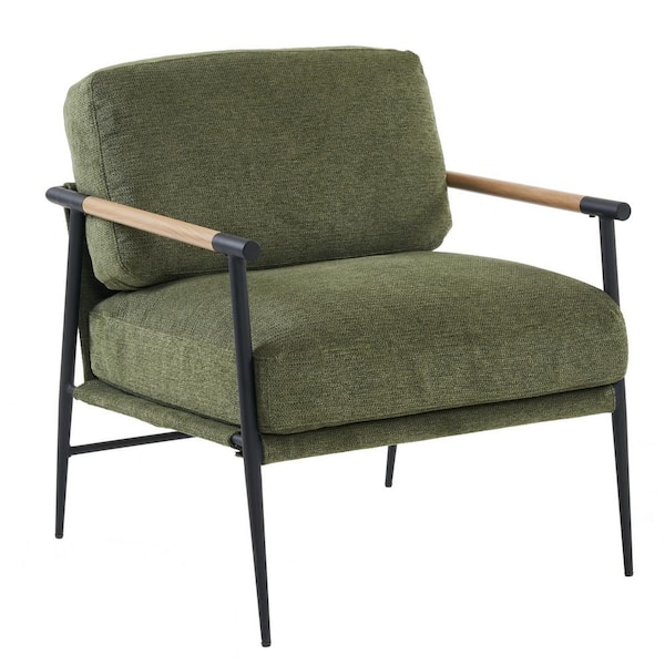 Spaco 28 in. Green Velvet Arm Chair