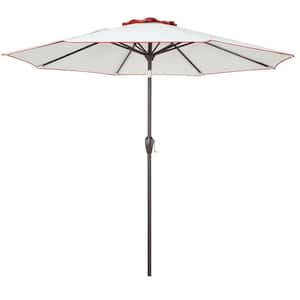 9 ft. 100% Polyester Market, UV Fade Resistant, Outdoor Umbrella in Beige Terracotta