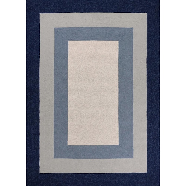 HomeRoots Charlie 2 X 3 ft. Slate/Navy Solid Color Indoor/Outdoor Area Rug