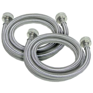 3/4 in. x 3/4 in. x 5 ft. Stainless-Steel Washing Machine Hoses (2-Pack)