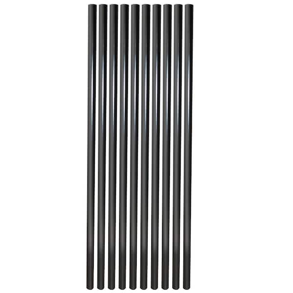 Veranda Baluster-Black Round Aluminum (10-Pack) (Common: 30 in.; Actual: 30 in.)