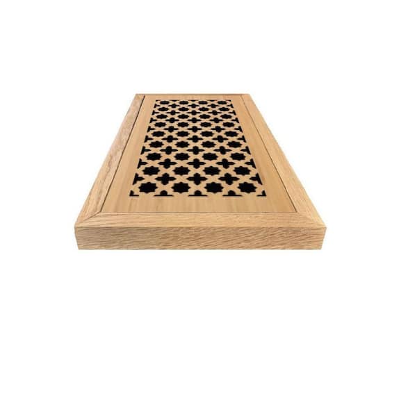 STELLAR Hardwood Floor Register, Duct Opening 4X10 (Overall 7x13) - French Pavillion Design