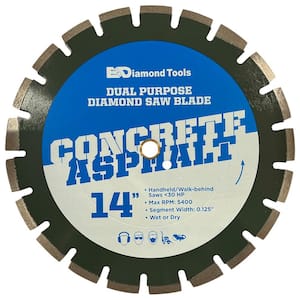 14 in. Professional Diamond Concrete Saw Blades, 13-20 HP, Medium Bond, 0.125 in. Segment Width, 1 in. Arbor