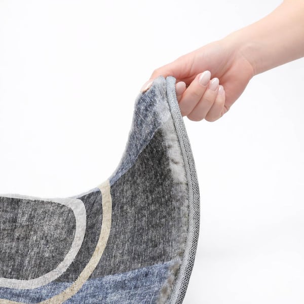 Dream Shag Premium Machine Washable Abstract ADS532 Navy 2 ft. x 3 ft. Accent Rug
