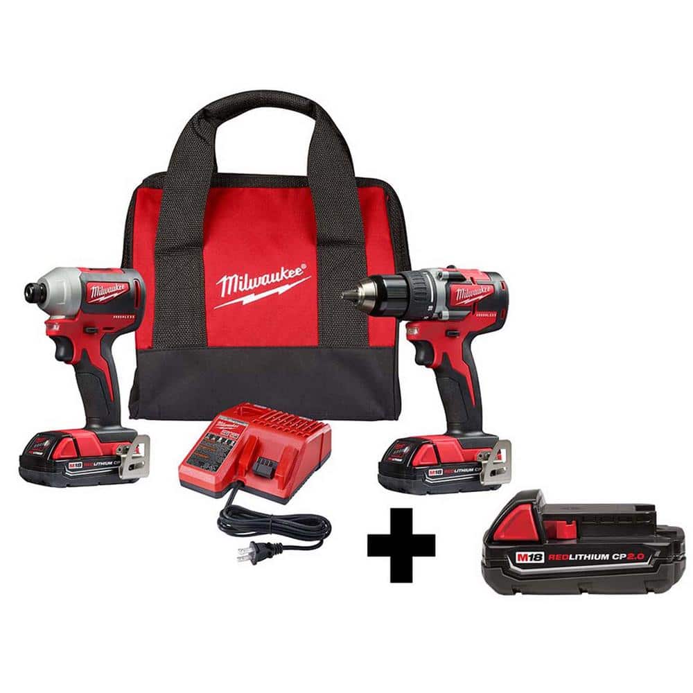 Milwaukee M18 18V Lithium-Ion Brushless Cordless Compact Drill  Impact Driver  Combo Kit (2-Tool) with 2.0Ah Battery 2892-22CT-48-11-1820 The Home Depot