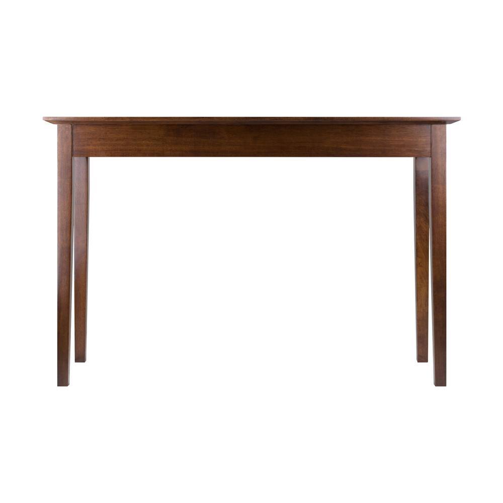Transitional Antique Walnut Rectangular Console Table with Storage