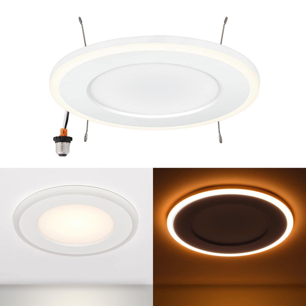 7.5-Inch White Aluminum LED Recessed Downlight with Night Light