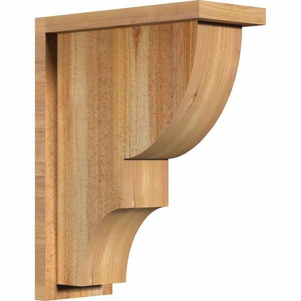 Ekena Millwork 6 in. x 14 in. x 18 in. Western Red Cedar Ridgewood Rough Sawn Corbel with Backplate
