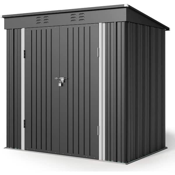 Lofka 6 ft. W x 4 ft. D Outdoor Storage Metal Shed for Backyard