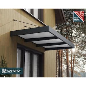 Sophia 5 ft x 10 ft. Gray/White Opal Door and Window Awning
