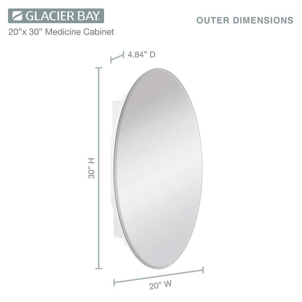 Glacier Bay 20 in. x 30 in. Frameless Recessed or Surface-Mount  