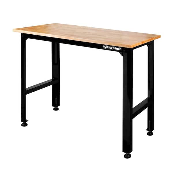 48 in. W x 20 in. D Solid Wood Top Workbench Table in Black
