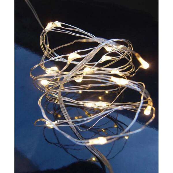 27cm CRAFTY CAPERS 6 Warm White Battery LED Fairy Lights on Silver Cable 