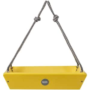 Hanging Tray Bird Feeder Color Pop Collection in Yellow Recycled Plastic