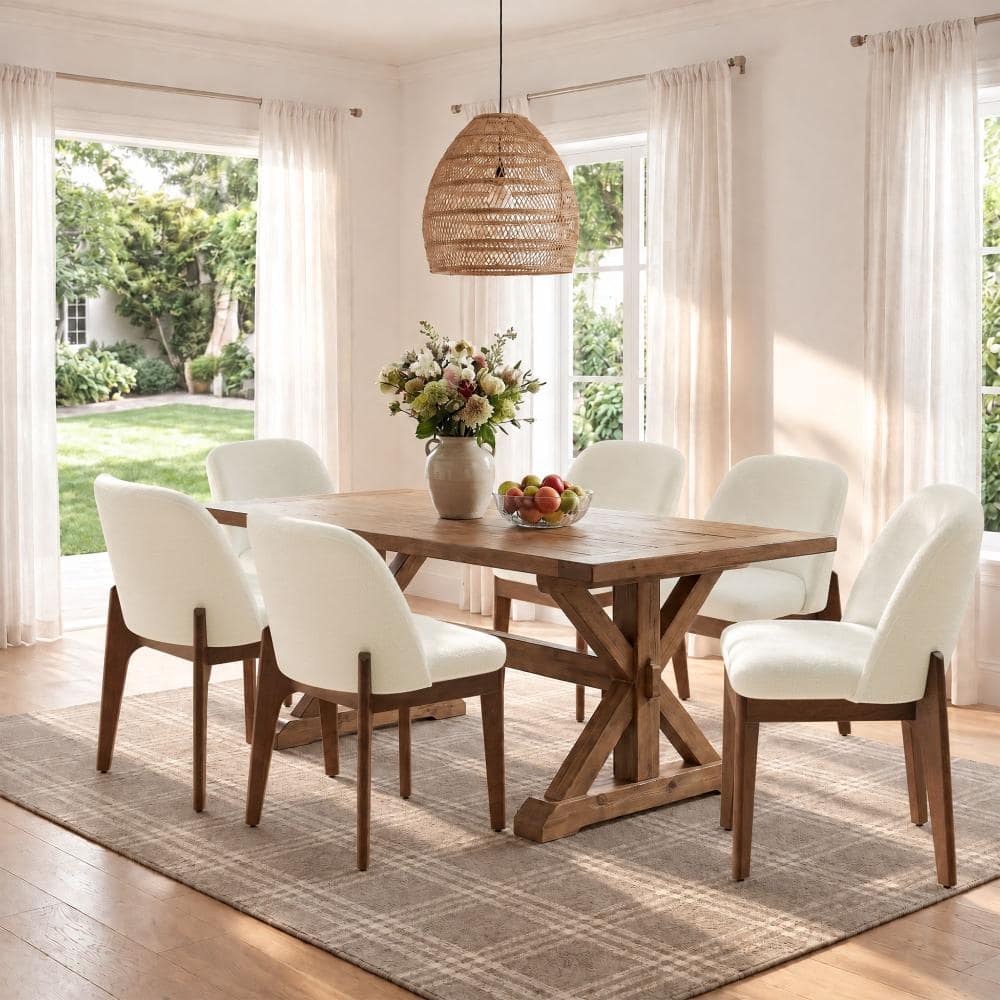 Vknow 19.5" H Polyester Upholstered Dining Chairs (Set Of 6)