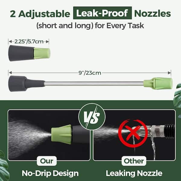 Phewnyzo 1/2 gal. Manual Hand Pump Pressure Sprayer with 2 Adjustable Nozzle & Safety Pressure Relief Valve for Lawn & Garden