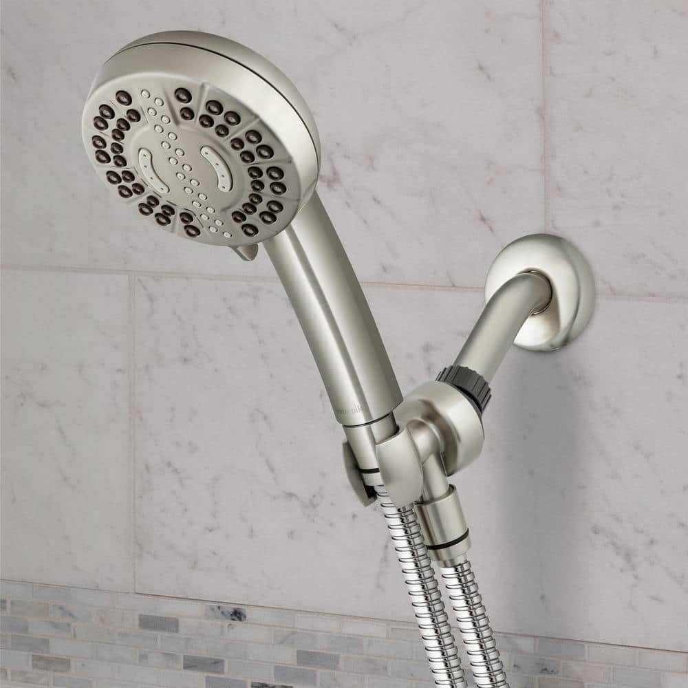Brushed Nickel 7-Spray Wall Mounted Handheld Shower Head