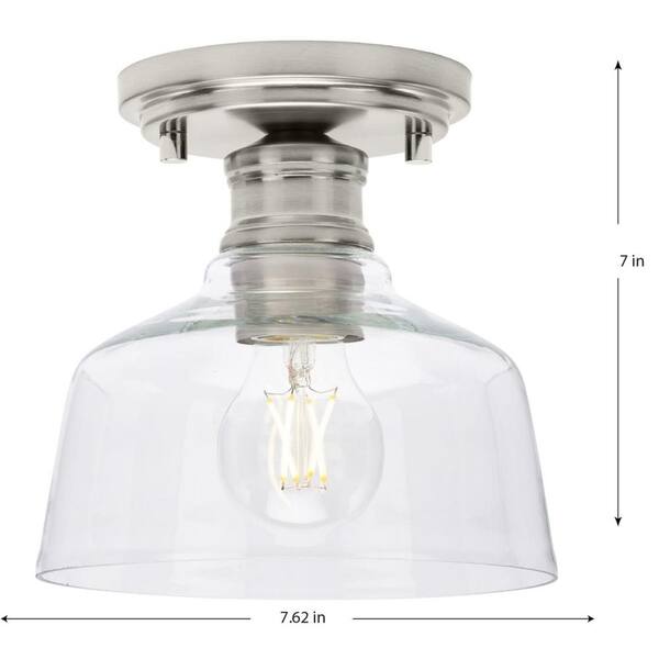 Progress Lighting Singleton 7.62 in. 1 Light Brushed Nickel Small