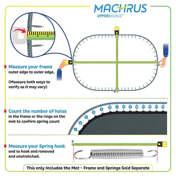 Upper Bounce Machrus Replacement Jumping Mat Fits 13 ft. Round Trampoline  Frame with 84 VHooks, Using 5.5 in. Springs Mat Only UBMAT-13-84-5.5 - The  Home Depot