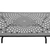 Close-up of the mesh pattern on the dining table top.