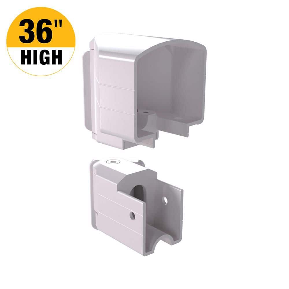 3 in. H x 2.5 in. W White Aluminum Deck Railing Horizontal Angle Bracket Kit for 36 in. high system price history on PriceWatchPro