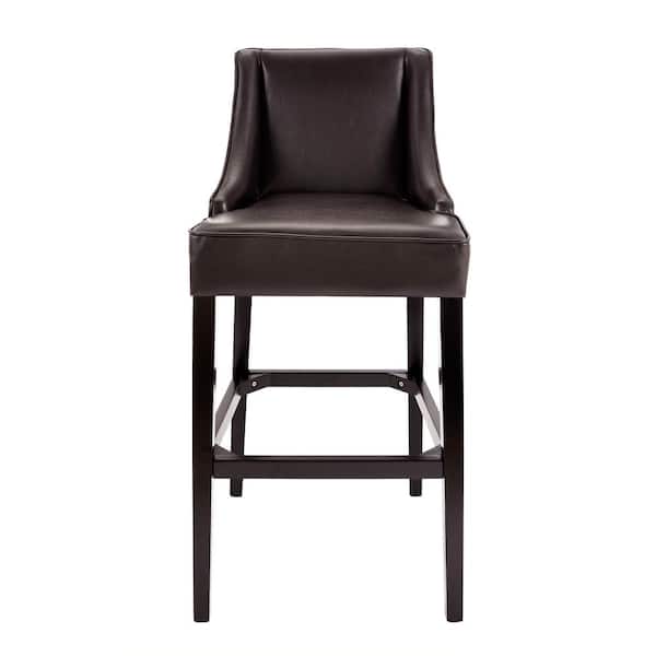 Home Decorators Collection 31 in. Brown Cushioned Bar Stool with Back