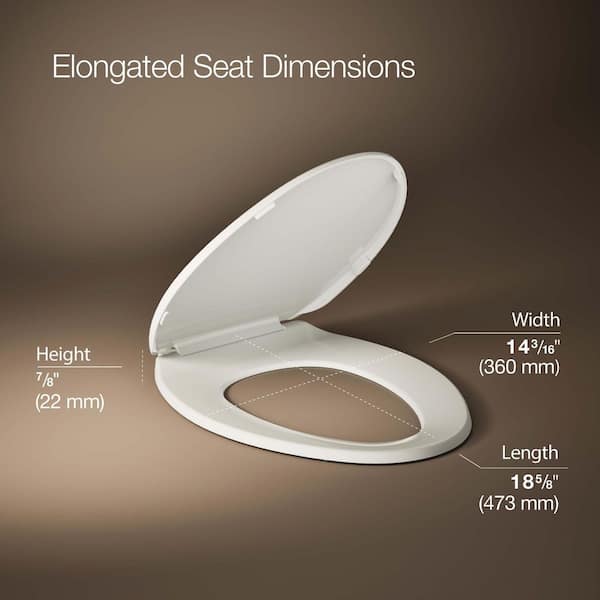 KOHLER Brevia Quiet-Close Elongated Closed Front Toilet Seat in Biscuit