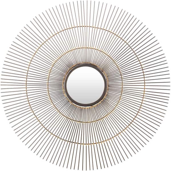 Unbranded Elan 32 in. W x 32 in. H Gold Framed Decorative Mirror