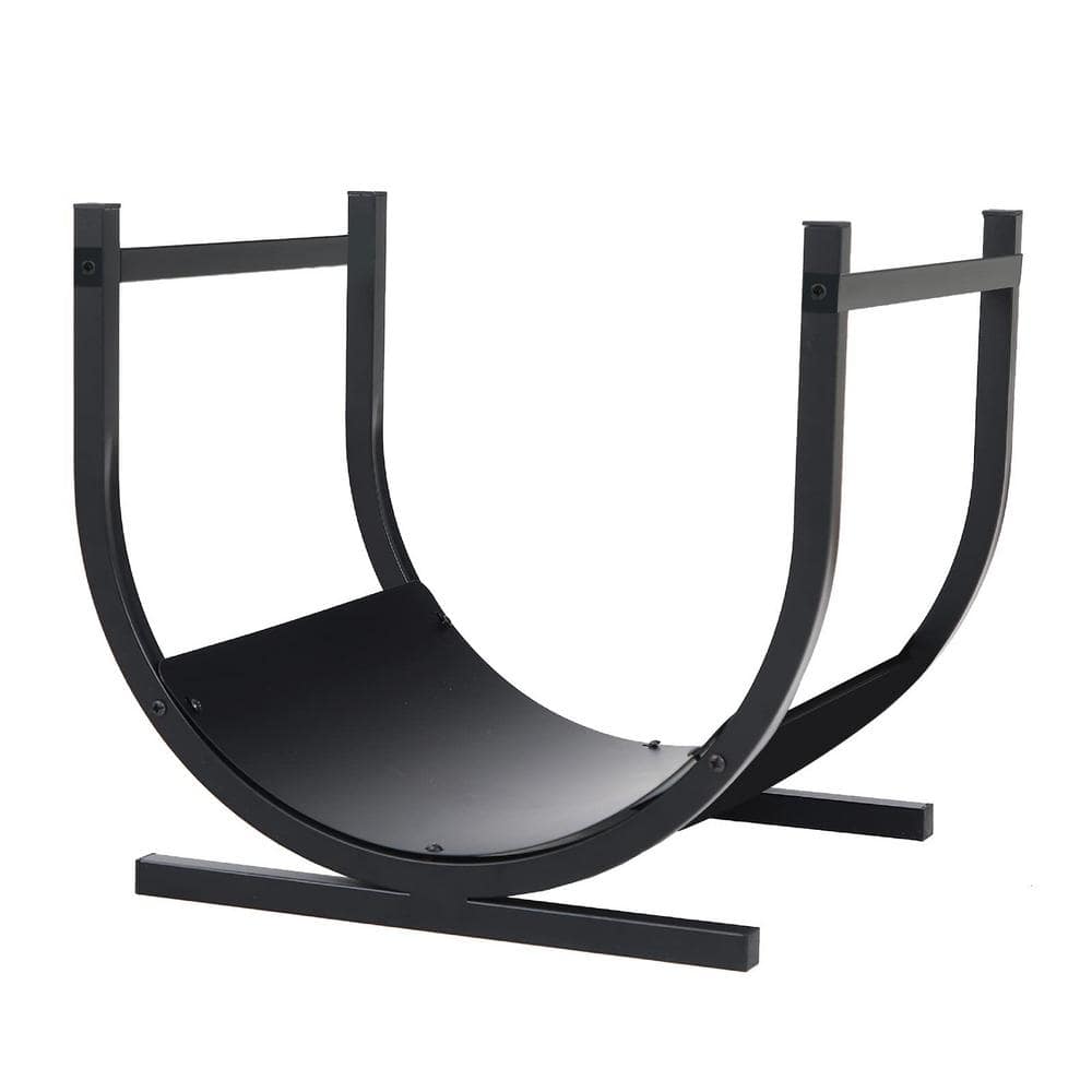 15 in. W Indoor/Outdoor Firewood Log Rack Log Hoop Bin Log Carrier for Fire