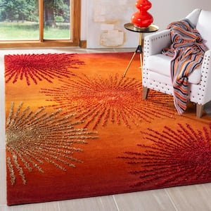 Soho Rust/Multi Wool 6 ft. x 6 ft. Square Floral Area Rug