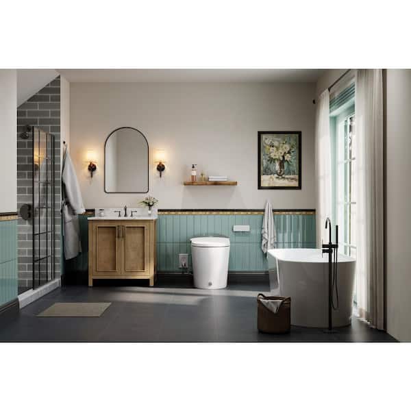 Tankless Elongated Smart Bidet Toilet 1.1 GPF in Chrome with Auto Open, Auto Close, Auto-Flush, UV Purification, Remote