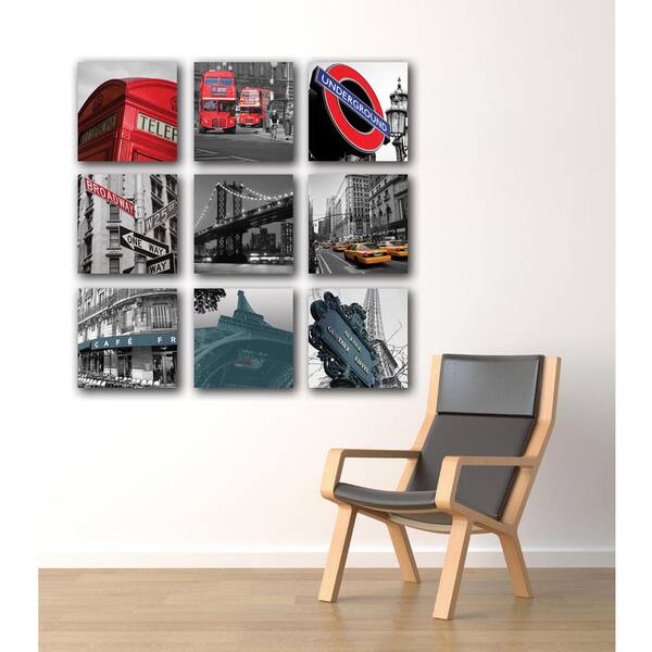 AZ Home and Gifts Nexxt 12 in. x 12 in. "London" City 3-Panel Canvas Wall Art Set