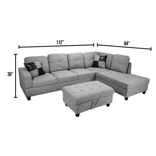 Star Home Living 3 Piece Light Gray Linen 4 Seater L Shaped Left Facing Chaise Sectional Sofa With Ottoman Sh118a The Depot - Large Linen Fabric Sectional Sofa With Left Facing Chaise Lounge Star Home Living 3 Piece Light Gray Linen 4 Seater L Shaped Left Facing Chaise Sectional Sofa With Ottoman Sh118a The Depot - Large Linen Fabric Sectional Sofa With Left Facing Chaise Lounge