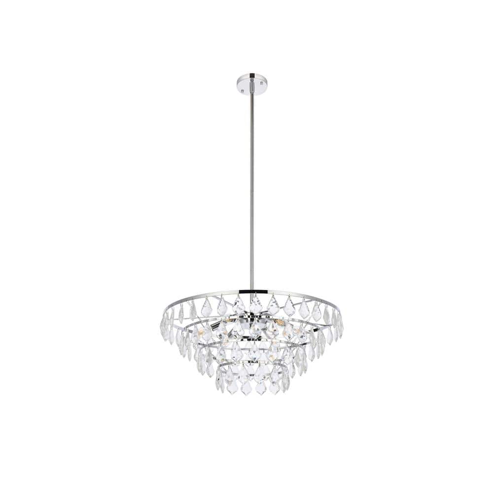 Ella 24'' Chrome Crystal Pendant Light