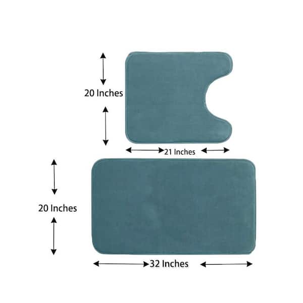 4-Piece Memory Foam Toilet Tank Cover with Toilet Lid Cover for Bathroom, Green