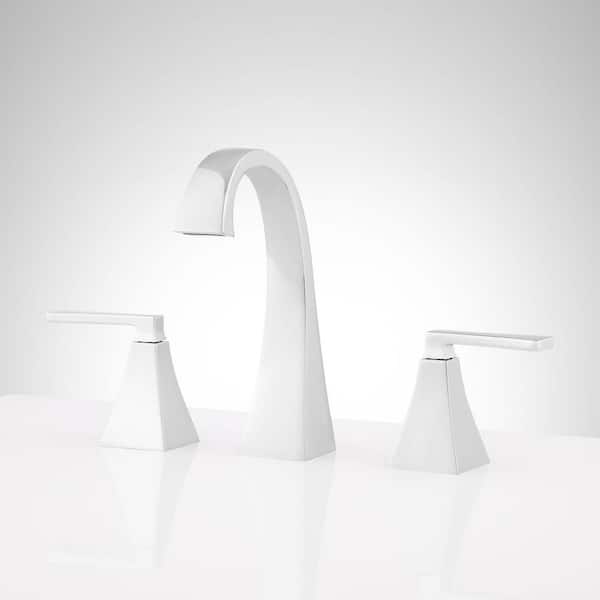 SIGNATURE HARDWARE Vilamonte 8 in. Widespread 1.2 GPM Double Handle Bathroom Faucet in Chrome