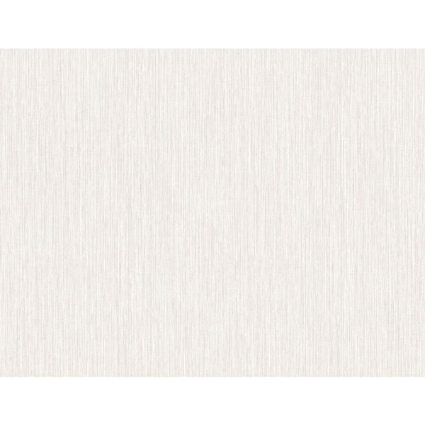 Seabrook Designs 60.75 sq. ft. Oyster and Metallic Silver Vertical Stria Embossed Vinyl Un-Pasted Wallpaper Roll
