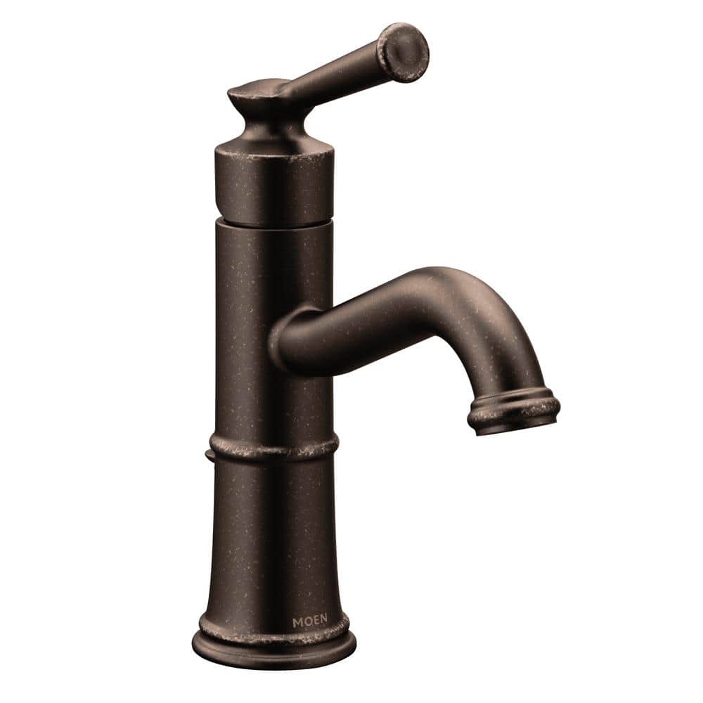 moen belfield single hole single handle bathroom faucet in oil rubbed bronze 6402orb the home depot