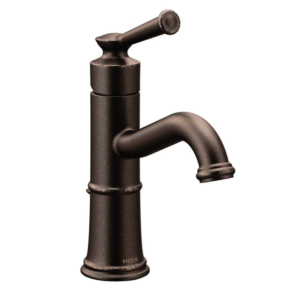 Oil Rubbed Bronze Single Hole Bathroom Faucet with Drain Assembly