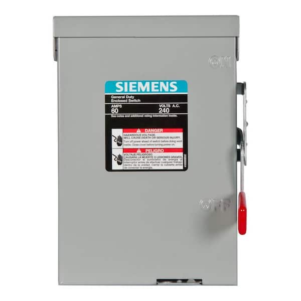 Siemens General Duty 60-Amp 240-Volt Double-Pole Outdoor Non-Fusible Safety Switch