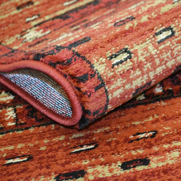 Lodge King Diamond Head Red 2 ft. x 8 ft. Area Rug