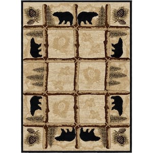 Hearthside Toccoa Lodge Multi 5 x 8 ft. Woven Animal Print Polypropylene Rectangle Area Rug