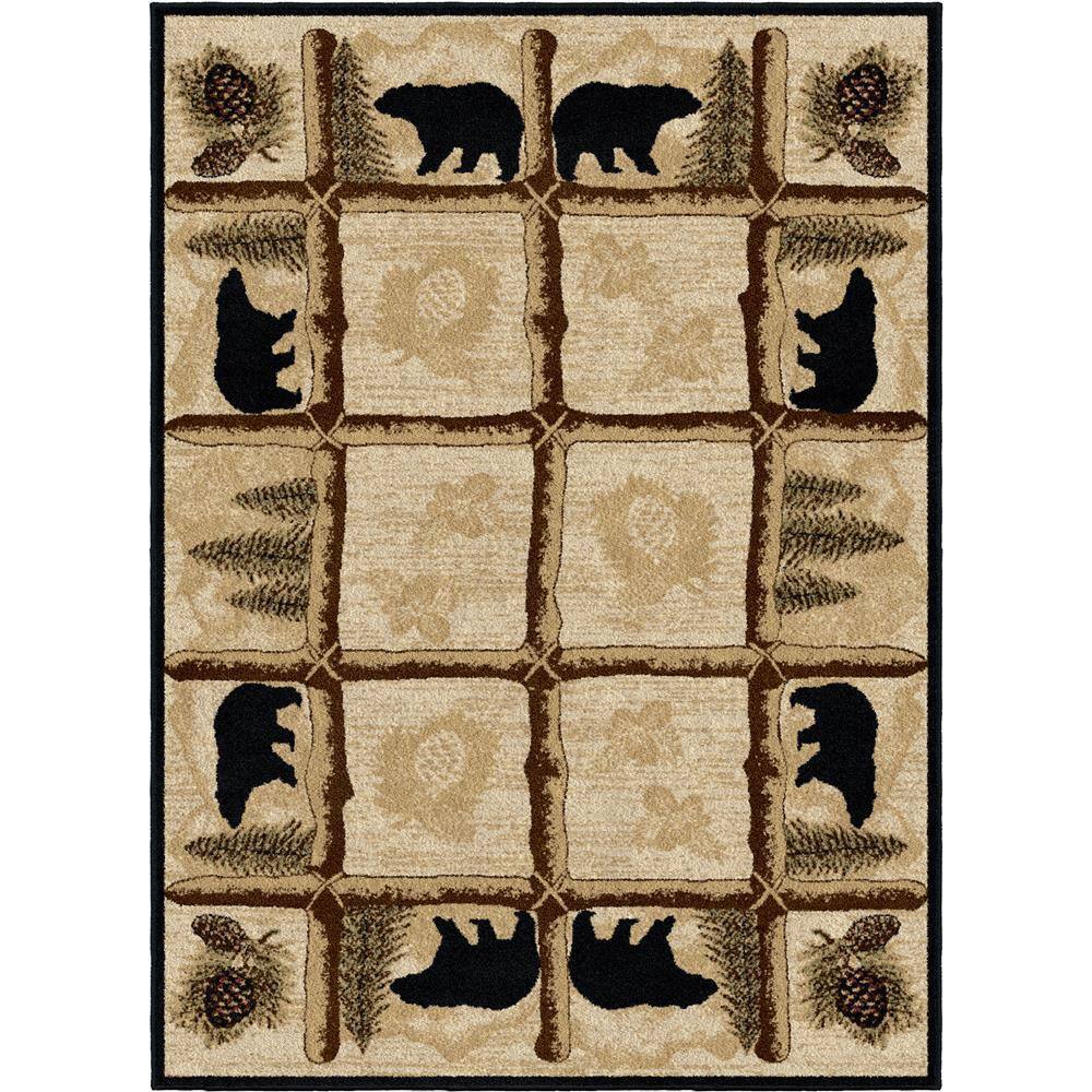 Mayberry Rug Hearthside Toccoa Lodge Multi 5 ft. x 8 ft. Woven Animal