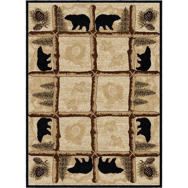 Hearthside Toccoa Lodge Multi 5 ft. x 8 ft. Woven Animal Print Polypropylene Rectangle Area Rug